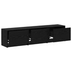 vidaXL Meuble TV Chêne noir 165 x 34 x 40 cm Bois d'ingénierie