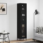 vidaXL Buffet haut Noir 34 5x34x180 cm Bois d'ingénierie