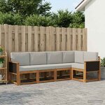 vidaXL Ensemble de canapés d'extérieur 5 Pièces Naturel et gris clair