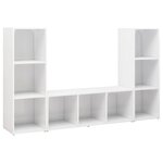 vidaXL Meubles TV 3 Pièces Blanc brillant 107x35x37 cm Aggloméré