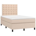 vidaXL Sommier à lattes de lit matelas cappuccino 120x190cm similicuir