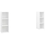 vidaXL Meubles TV 2 Pièces Blanc 107x35x37 cm Bois d'ingénierie