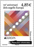 Timbre Andorre - 70è aniversari dels segells Europa