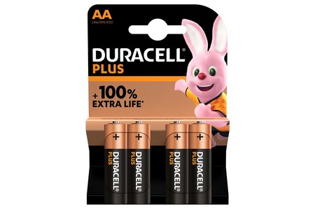 Duracell pack de 4 piles alcalines aa plus  1 5v lr06