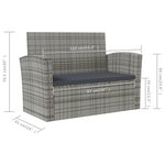 vidaXL Salon de jardin 16 Pièces avec coussins Résine tressée Gris