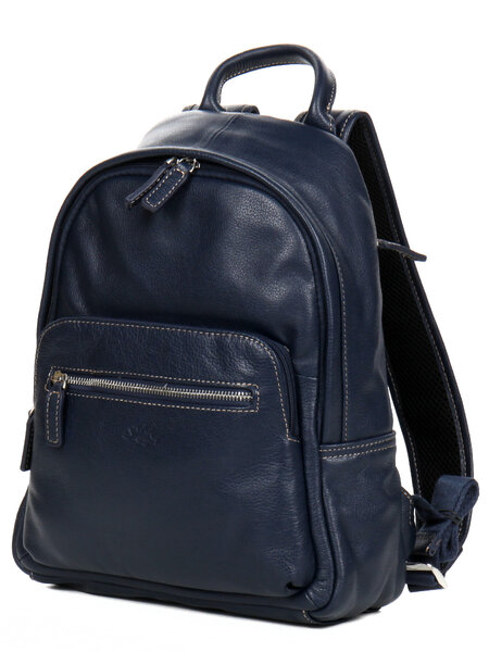 Sac à dos business en cuir - sac ordinateur - L27.5 x H34.0 x P9.5 cm - KATANA - 69512-Bleu