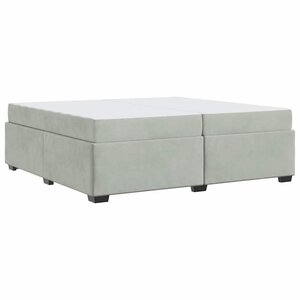 vidaXL Cadre de lit avec matelas Gris clair 200 x 200 cm Velours