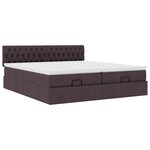 VidaXL Cadre de lit ottoman avec matelas marron foncé 180x200 cm tissu