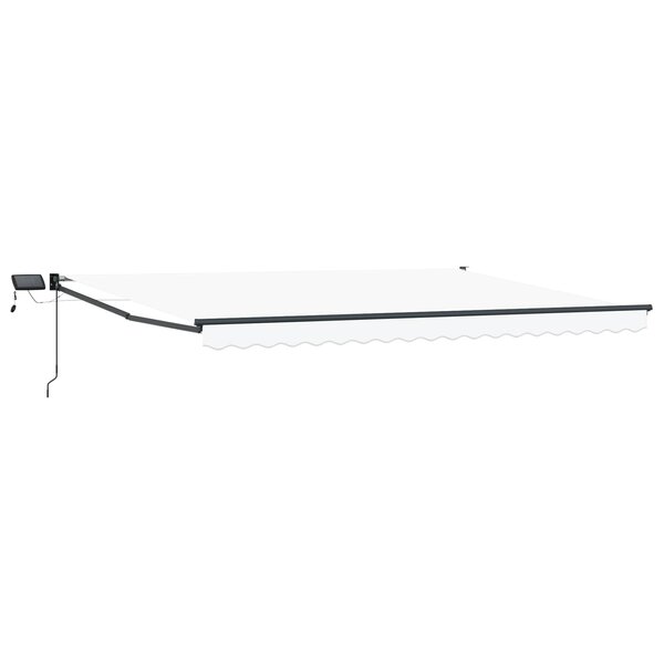 vidaXL Store rétractable manuel avec LEDs Blanc et anthracite 4 × 3 m