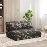 vidaXL Fauteuil de sol ajustable Vert armée Tissu