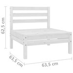 Vidaxl salon de jardin 3 pièces blanc bois de pin massif