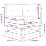 vidaXL Canapé d'angle avec coussins marron miel bois de pin solide