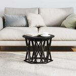 Tables d'appoint empilables vidaXL 2 Pièces Noir Chêne en bois