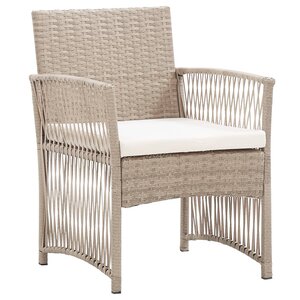vidaXL Fauteuils de jardin avec coussins 2 Pièces Beige Résine tressée