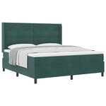 vidaXL Lit à ressorts avec matelas Vert foncé 180 x 200 cm Velours