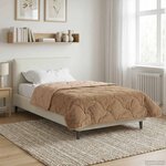 vidaXL Duvet d'été simple Matelassé Taupe 155 x 200 cm