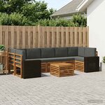 vidaXL Ensemble de canapés d'extérieur 8 Pièces Naturel et Anthracite