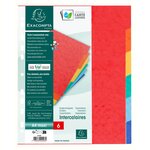 Intercalaires Carte Lustrée 225g 6 Positions - A4 Maxi - Couleurs Assorties - X 50 - Exacompta