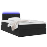 vidaXL Lit avec rangement et LED avec LED Noir 120 x 190 cm Velours