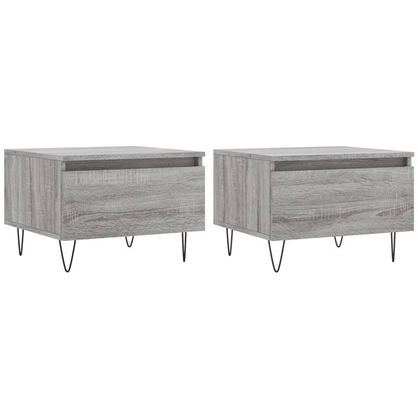 vidaXL Tables basses 2 Pièces sonoma gris 50x46x35 cm bois d'ingénierie