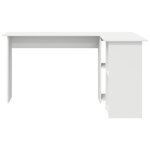 vidaXL Bureau blanc Blanc Bois d'ingénierie Moyenne Bureau d'ordinateur