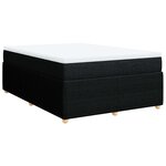 vidaXL Sommier à lattes de lit avec matelas Noir 160x200 cm Tissu