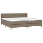 vidaXL Sommier à lattes de lit avec matelas Taupe 160x200 cm Tissu