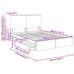 vidaXL Lit de Rangement Blanc 140 x 200 cm Bois d'ingénierie