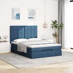 VidaXL Cadre de lit ottoman avec matelas bleu 140x190 cm tissu