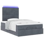 vidaXL Cadre de lit ottoman et matelas gris foncé 120x200 cm velours