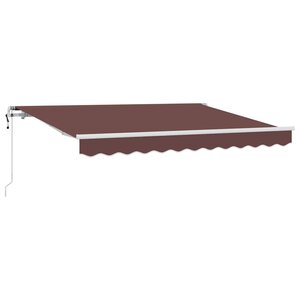 vidaXL Auvent rétractable Marron 350 x 200 cm tissu