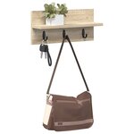 vidaXL Porte-manteau mural avec étagère Chêne sonoma 40 x 10.5 x 18 cm