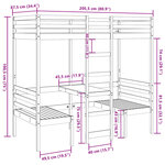vidaXL Lit mezzanine avec bureau et chaises blanc 80x200 cm pin massif