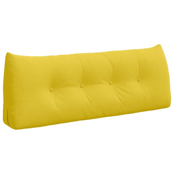 vidaXL Coussin de Dos Jaune clair 120 x 24 x 50 cm tissu