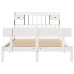 vidaXL Lit bibliothèque sans matelas blanc 160x200 cm bois pin massif