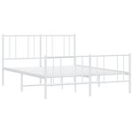 vidaXL Cadre de lit métal sans matelas et pied de lit blanc 120x200 cm