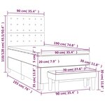 vidaXL Sommier à lattes de lit avec matelas Gris 90x190 cm Similicuir