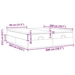 VidaXL Cadre de lit ottoman avec matelas noir 200x200cm tissu