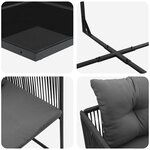 vidaXL Ensemble de salle à manger pour jardin 17 Pièces Noir Acier