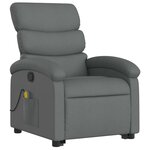 vidaXL Fauteuil de massage inclinable Gris foncé Tissu