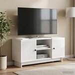 vidaXL Meuble TV 102 x 34 5 x 50 cm Blanc brillant Bois d'ingénierie