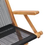 vidaXL Chaises pliables de jardin lot de 2 Bois teck solide et corde
