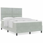 vidaXL Lit à ressorts avec matelas Gris clair 140 x 190 cm Velours