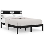 vidaXL Cadre de lit sans matelas noir 200x200 cm bois massif de pin