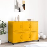 vidaXL Buffet jaune moutarde 100 5x39x72 cm acier