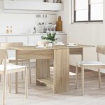 vidaXL Table à dîner 138 x 70 x 73 5 cm Bois d'ingénierie Chêne Sonoma