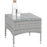 Tectake Salon de jardin LUCERNE 2 places avec 2 sets de housses - gris clair