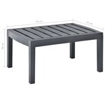 vidaXL Table de jardin Anthracite 78x55x38 cm Plastique