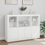 vidaXL Buffets avec lumières LED 3 Pièces blanc bois d'ingénierie
