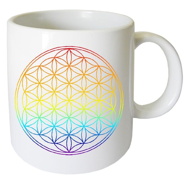 Tasse en céramique fleur de vie multicolore by cbkreation